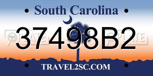 37498B2 South Carolina License Plate