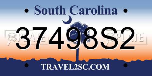 37498S2 South Carolina License Plate