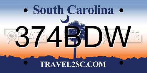 374BDW South Carolina License Plate