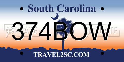 374BOW South Carolina License Plate