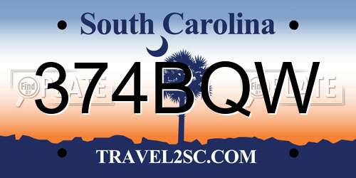374BQW South Carolina License Plate