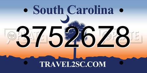37526Z8 South Carolina License Plate