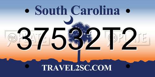 37532T2 South Carolina License Plate