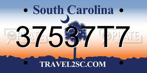 37537T7 South Carolina License Plate