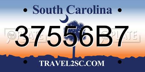 37556B7 South Carolina License Plate