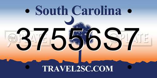 37556S7 South Carolina License Plate