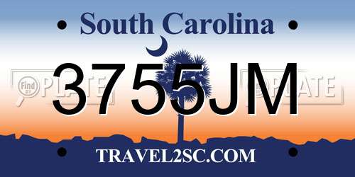 3755JM South Carolina License Plate