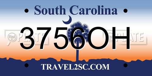 3756OH South Carolina License Plate
