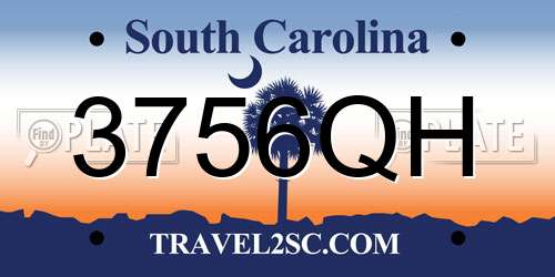 3756QH South Carolina License Plate