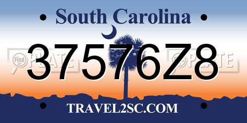 37576Z8 South Carolina License Plate