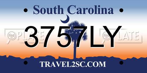 3757LY South Carolina License Plate