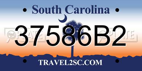 37586B2 South Carolina License Plate