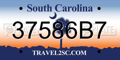 37586B7 South Carolina License Plate