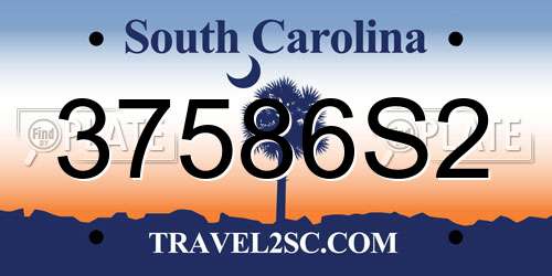 37586S2 South Carolina License Plate