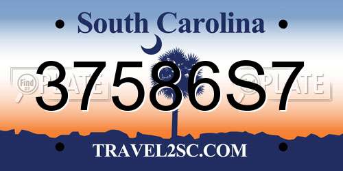 37586S7 South Carolina License Plate