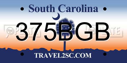 375BGB South Carolina License Plate