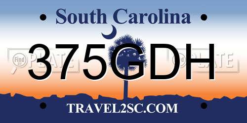 375GDH South Carolina License Plate