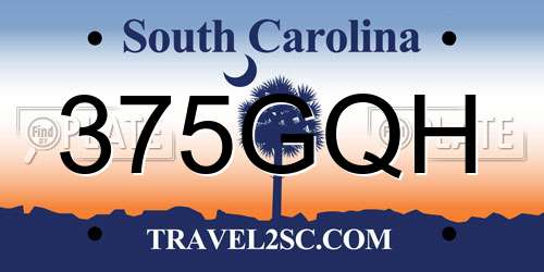 375GQH South Carolina License Plate