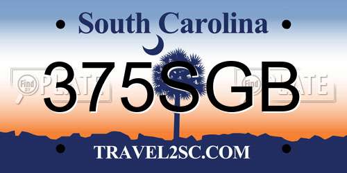375SGB South Carolina License Plate