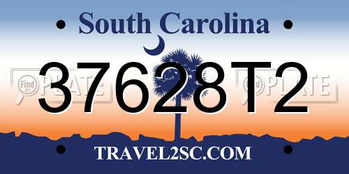 37628T2 South Carolina License Plate