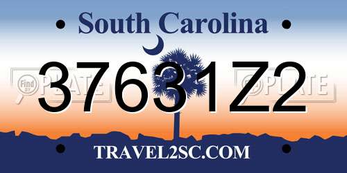 37631Z2 South Carolina License Plate