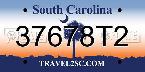 37678T2 South Carolina License Plate