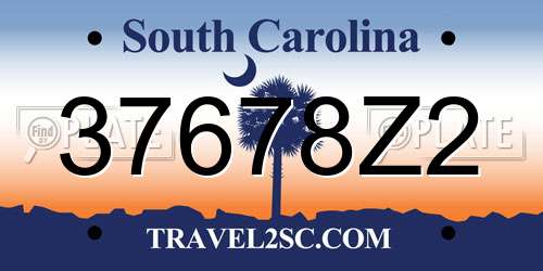 37678Z2 South Carolina License Plate