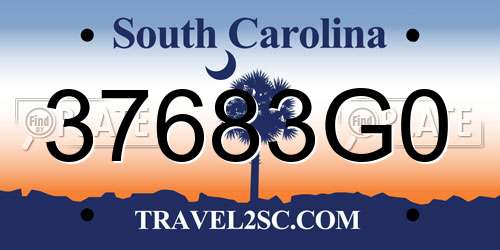 37683G0 South Carolina License Plate