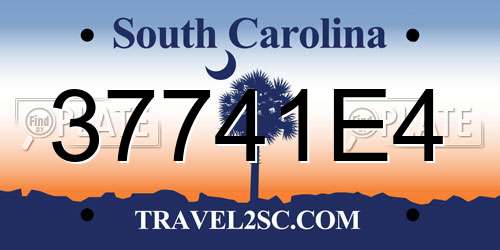37741E4 South Carolina License Plate