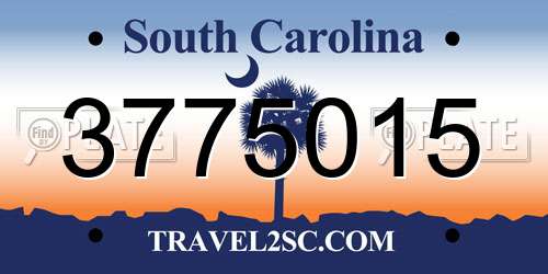 3775015 South Carolina License Plate