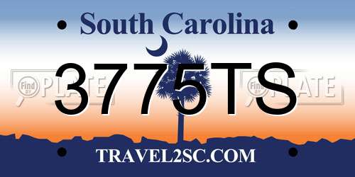 3775TS South Carolina License Plate