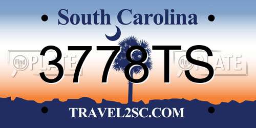 3778TS South Carolina License Plate