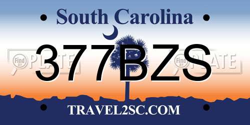 377BZS South Carolina License Plate