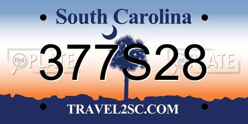 377S28 South Carolina License Plate