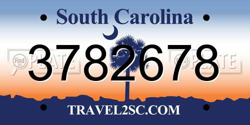3782678 South Carolina License Plate