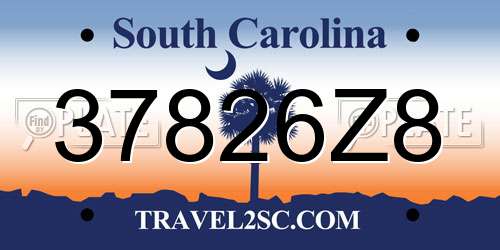 37826Z8 South Carolina License Plate