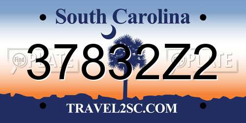 37832Z2 South Carolina License Plate