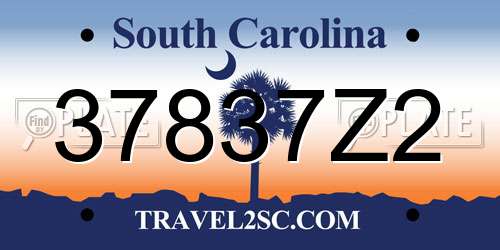 37837Z2 South Carolina License Plate