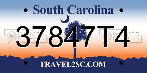 37847T4 South Carolina License Plate