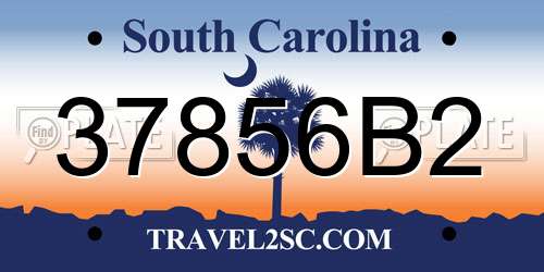 37856B2 South Carolina License Plate