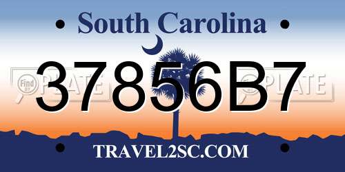37856B7 South Carolina License Plate