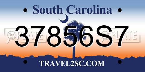 37856S7 South Carolina License Plate