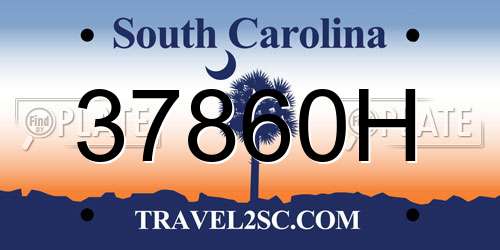37860H South Carolina License Plate