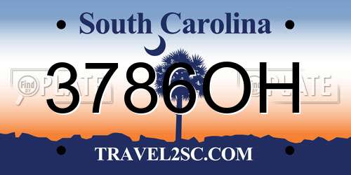 3786OH South Carolina License Plate