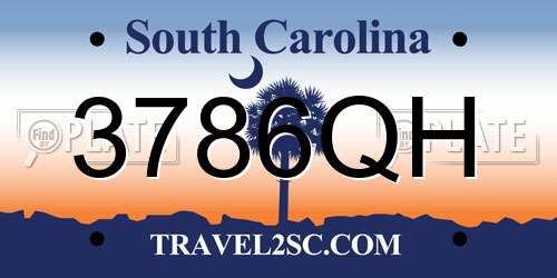 3786QH South Carolina License Plate