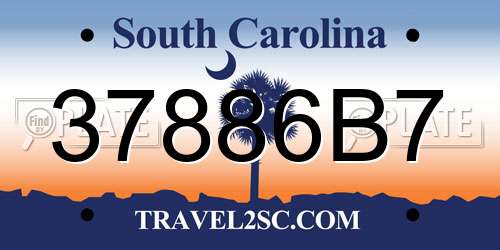 37886B7 South Carolina License Plate