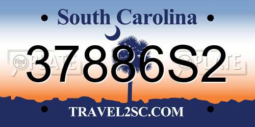 37886S2 South Carolina License Plate