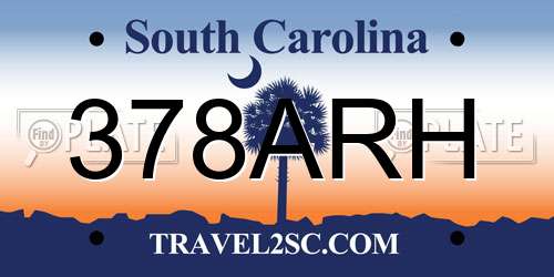 378ARH South Carolina License Plate