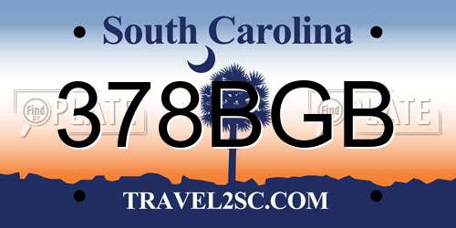 378BGB South Carolina License Plate
