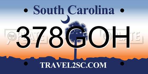 378GOH South Carolina License Plate